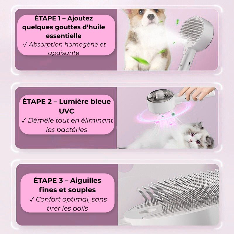 mode d'utilisation de la brosse à vaperur Cocoonpet