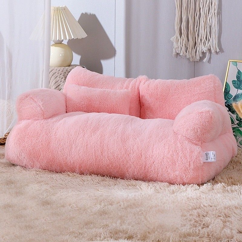 Canapé CocoonPet™ Rose poudré , lit moelleux et élégant pour chats et petits chiens. Confort et design assurés.